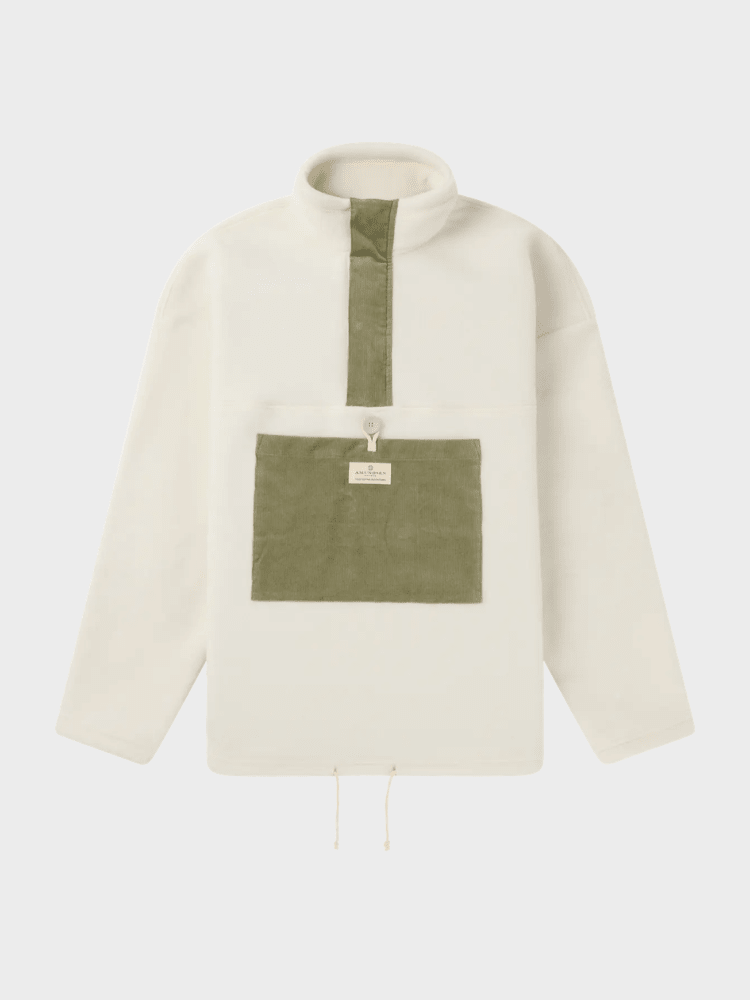 V Bond Cord Fleece - Herre - Natural / Olive Ash - Gumpel & Co