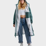 Advance Long Sleeve Dryrobe - Unisex - Dark Green / Nimbus Cloud