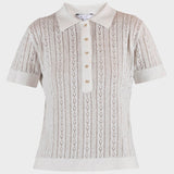 BLUE SPORTSWEAR Lina linen Polo Tee - Dame - White