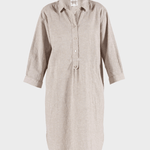 Liv linen Shirt Dress - Dame - Chalk - melange - Gumpel & Co