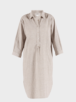 Liv linen Shirt Dress - Dame - Chalk-melange
