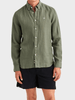 Douglas Linen Shirt-Classic Fit - Olive