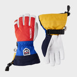 Junior Army Leather Heli Ski 5 fingre - Børn - Light Red Multi