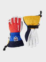 Junior Army Leather Heli Ski 5 fingre - Børn - Light Red Multi