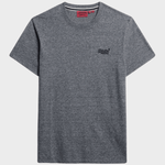 Organic Cotton Essential Logo Tshirt - Herre - Eclipse Navy/Grey Marl Feeder - Gumpel & Co