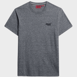 Organic Cotton Essential Logo Tshirt - Herre - Eclipse Navy/Grey Marl Feeder - Gumpel & Co