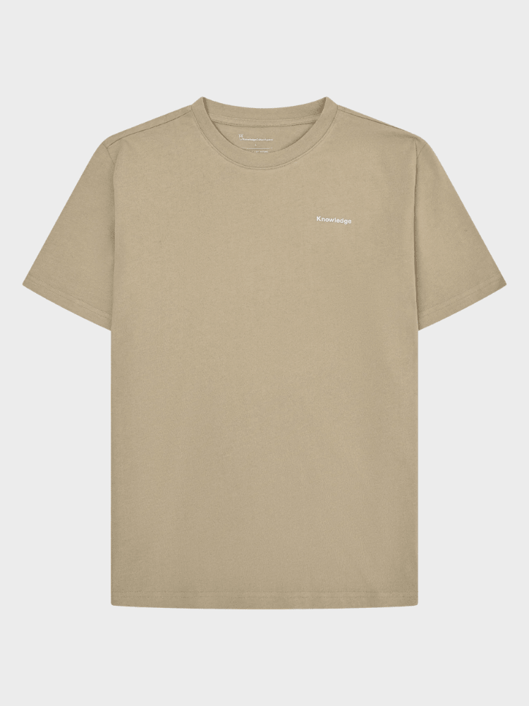 KNOWLEDGE COTTON APPAREL T-shirt m/tryk på ryggen - Herre - Twill