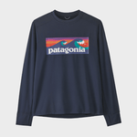 Patagonia K's L/S Kasket SW T Skjorte - Unisex - Boardshort Logo / New Navy