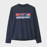 Patagonia K's L/S Kasket SW T Skjorte - Unisex - Boardshort Logo / New Navy