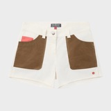 5 Inch Field Shorts - Dame - Off White / Tan - Gumpel & Co