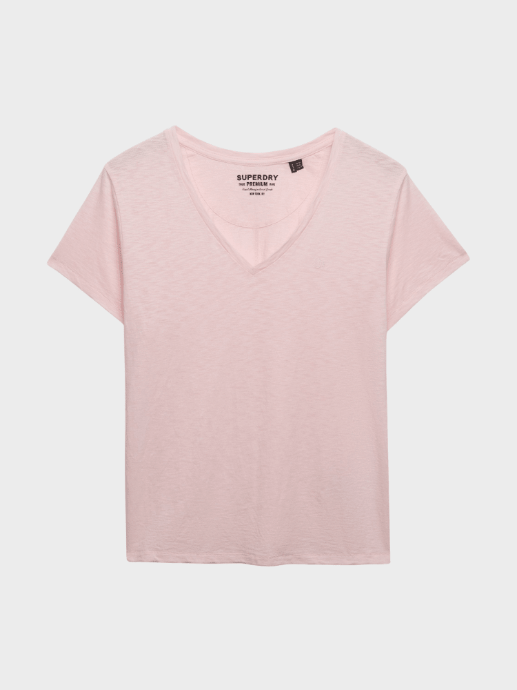 SUPERDRY Studios Slub Embroidered Tshirt - Dame - Pale Pink