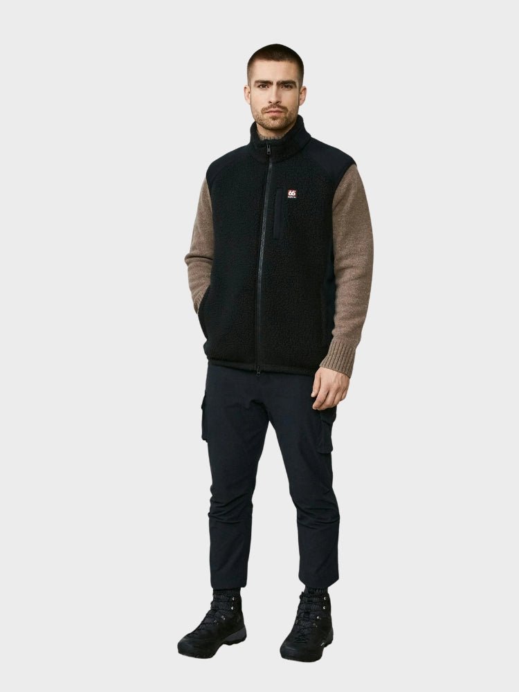 Tindur Shearling Vest Fleece - Herre - Black - Gumpel & Co
