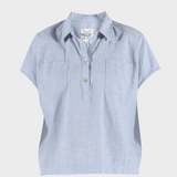 Lisbeth short linen Shirt - Dame - Heaven-melange