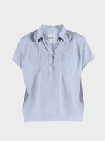 Lisbeth short linen Shirt - Dame - Heaven-melange