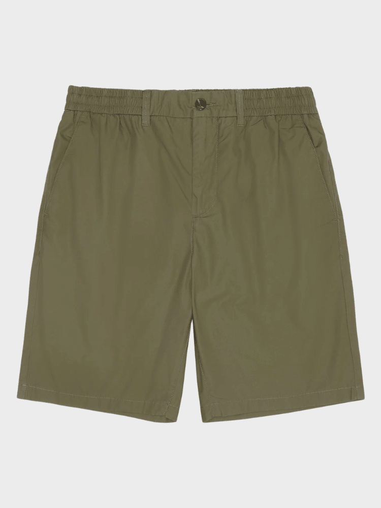KNOWLEDGE COTTON APPAREL Fig Poplin Shorts - Herre - Burned Olive