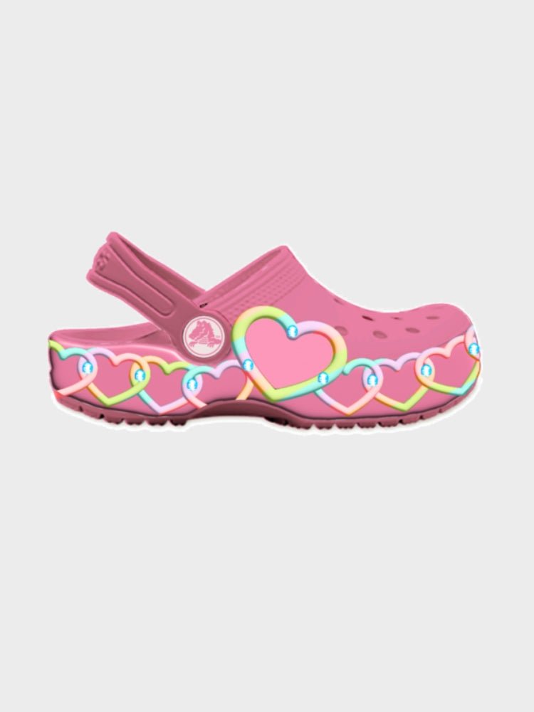 CROCS Classic Heart Lights Clog Crocs - Børn - Pink Lemonade