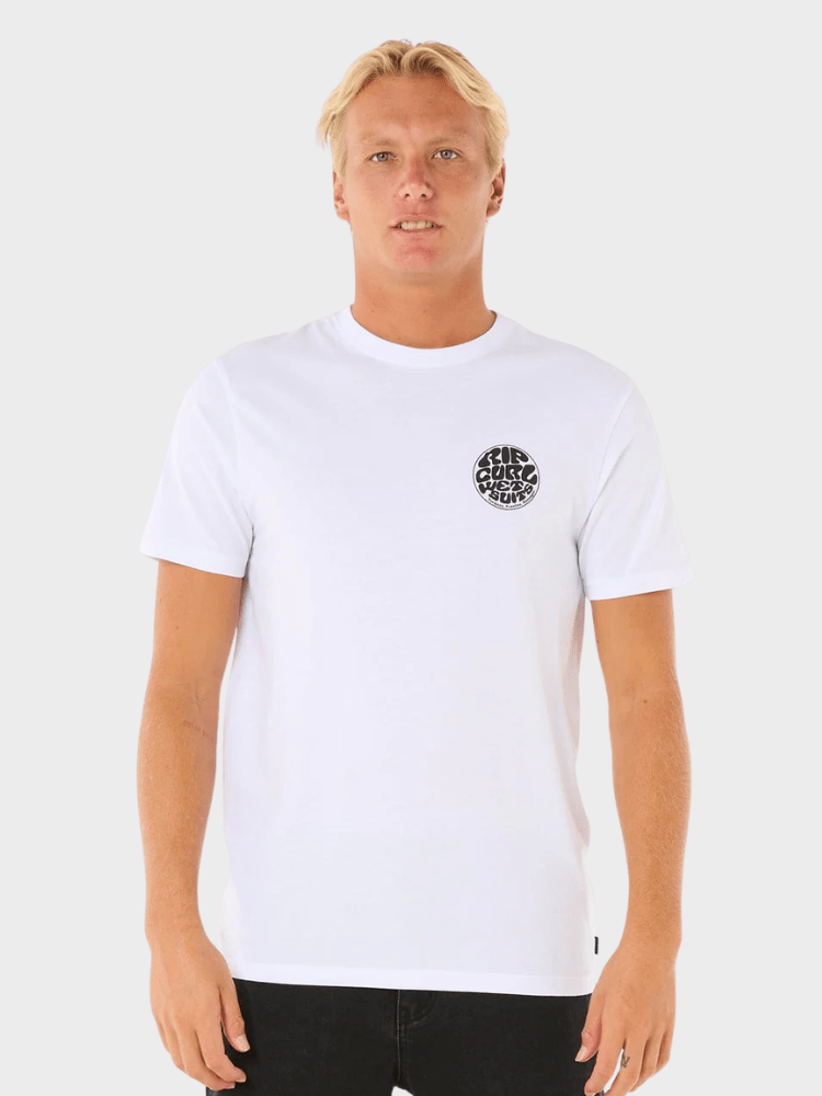 Rip Curl Wettie Icon T shirt - Herre - Optical White