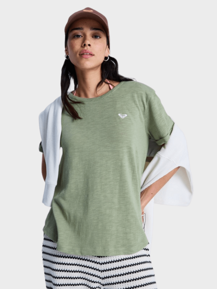 Roxy Oceanwave Regular Emby T shirt - Dame - Oil Green