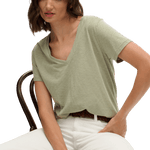 SUPERDRY Studios Slub Embroidered Tshirt - Dame - Dusty Sage