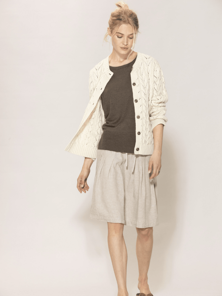 BLUE SPORTSWEAR Anemone linen Skirt - Dame - Chalk-melange