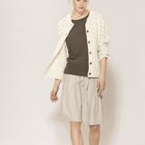 BLUE SPORTSWEAR Anemone linen Skirt - Dame - Chalk-melange