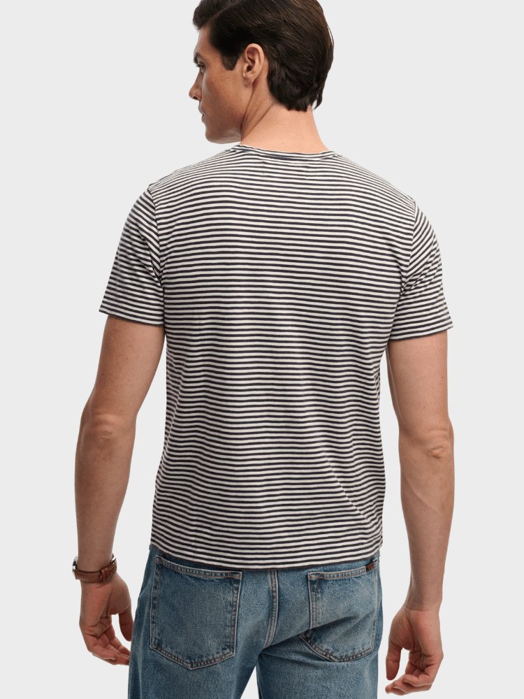 Classic Essential Stripe T-shirt - Herre - Prep Navy Stripe - Gumpel & Co