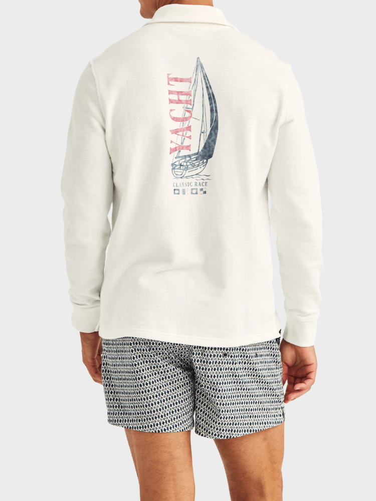 Morris Northcott Slub Half Zip - Off white