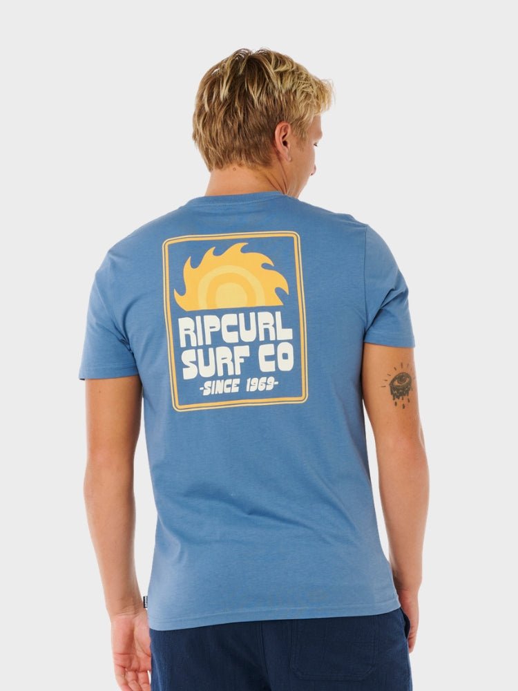 Rip Curl Pacific Rinse Sunrise T shirt - Herre - Bluefin