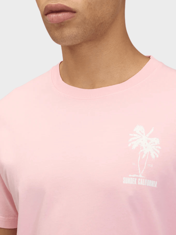 Sundek Palm Tree T-Shirt - Herre - Quartz Pink