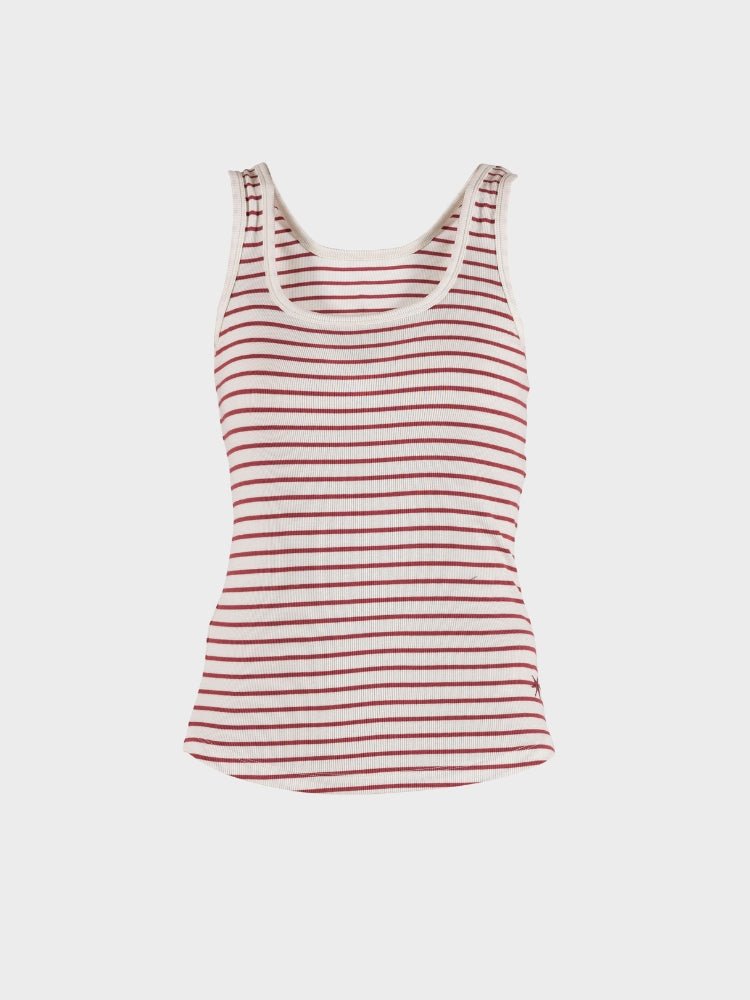 BLUE SPORTSWEAR Annamay striped Top - Dame - Ecru w/Cranberry