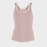 BLUE SPORTSWEAR Annamay striped Top - Dame - Ecru w/Cranberry