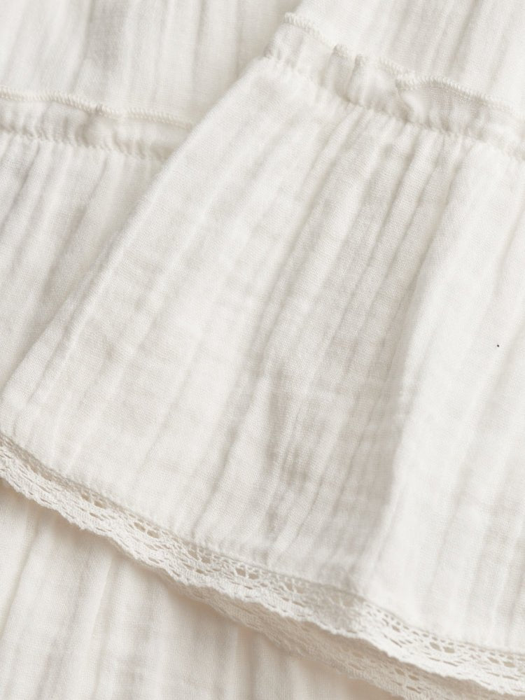 SUPERDRY Cheesecloth Tiered Mini Nederdel - Dame - Off White