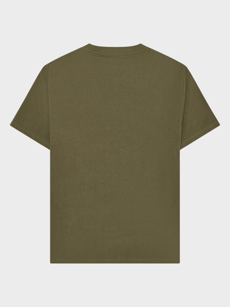 KNOWLEDGE COTTON APPAREL T-shirt m/brystprint - Herre - Burned Olive