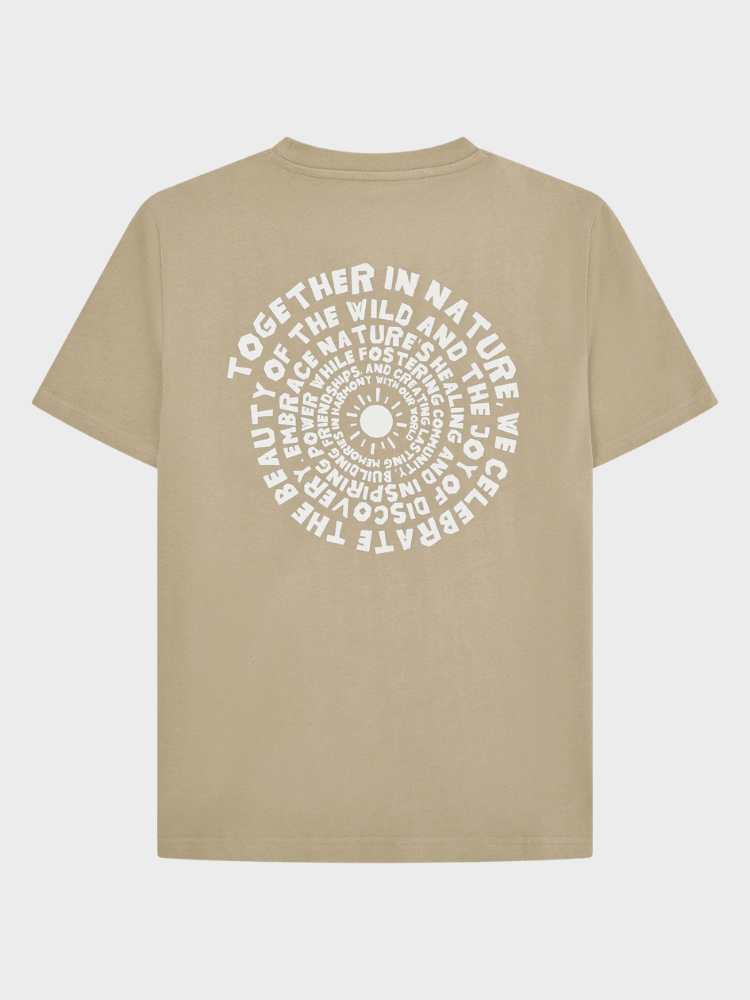 KNOWLEDGE COTTON APPAREL T-shirt m/tryk på ryggen - Herre - Twill