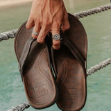 Leather Offshore Klipklapper - Herre - Dark Brown