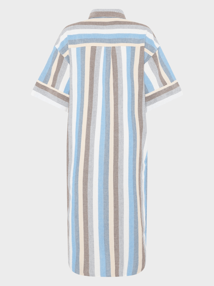 KNOWLEDGE COTTON APPAREL Skjortekjole - Dame - Multi color stripe