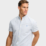 SUPERDRY Preppy Oxford Kortærmet skjorte - Herre - Blue Beach Stripe