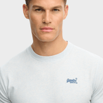 Organic Cotton Essential Logo Tshirt - Herre - Icy Blue Marl/Navy - Gumpel & Co