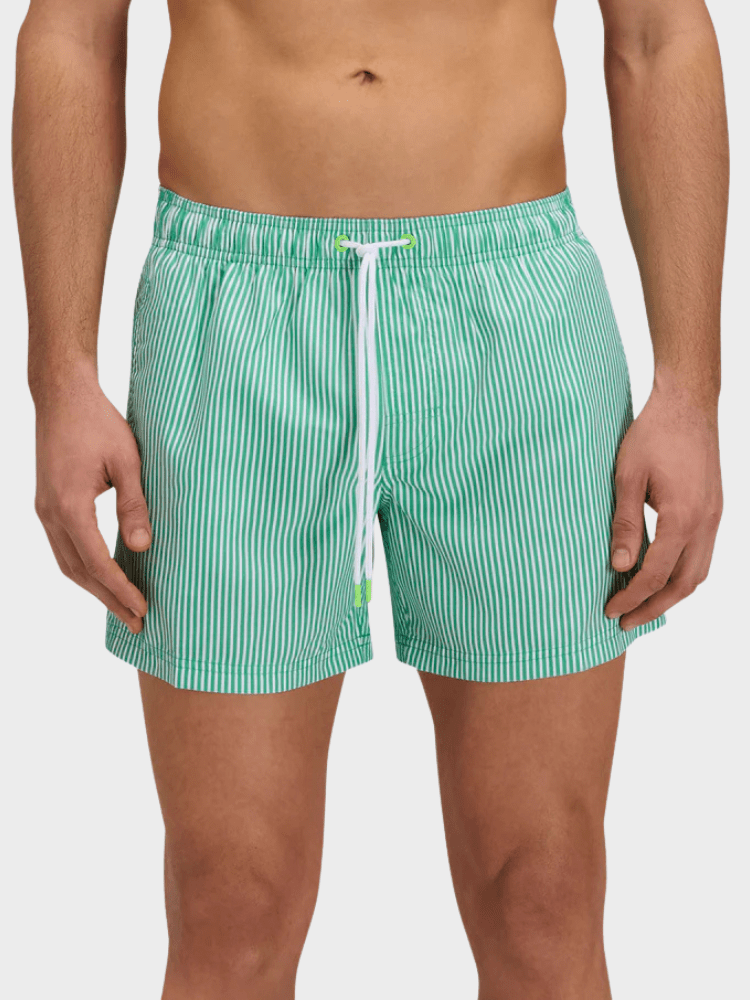Sundek Juicy Stripe Short Length Badebukser - Herre - Bright Green