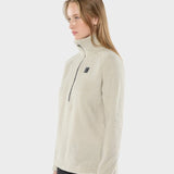 Hrannar W Zipneck Fleece - Dame - Dark Stone - Gumpel & Co