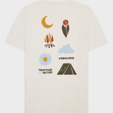 KNOWLEDGE COTTON APPAREL T-shirt m/tryk på ryggen - Herre - Egret