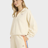 Billabong Classic Feels Half Zip Sweatshirt - Dame - White Cap
