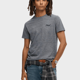 Organic Cotton Essential Logo Tshirt - Herre - Eclipse Navy/Grey Marl Feeder - Gumpel & Co