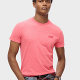 Organic Cotton Essential Logo Tshirt - Herre - Punch Pink Marl - Gumpel & Co