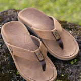 Leather Offshore Klipklapper - Herre - Bronze/Brown