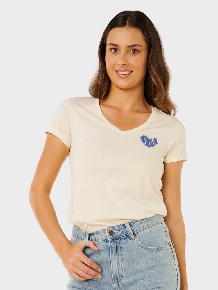 Rip Curl Rc Heart V Neck T shirt - Dame - Lily