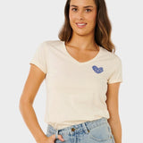 Rc Heart V Neck T shirt - Dame - Lily - Gumpel & Co