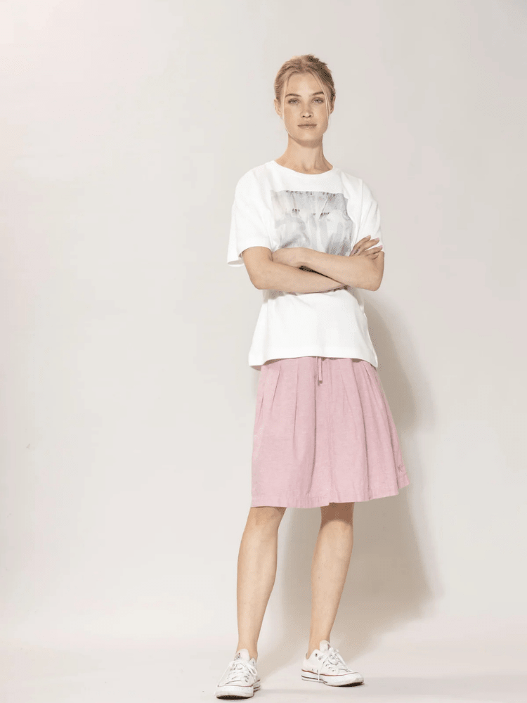 BLUE SPORTSWEAR Anemone linen Skirt - Dame - Soft Pink melange