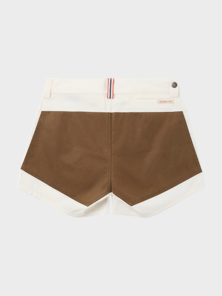 5 Inch Field Shorts - Dame - Off White / Tan - Gumpel & Co
