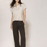 BLUE SPORTSWEAR Lisbeth short linen Shirt - Dame - Chalk-melange